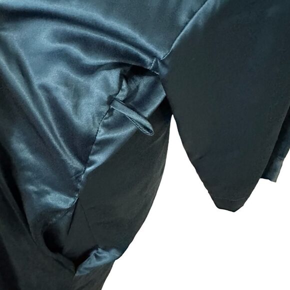 Victoria Secret Royal Dark Blue Satin Mini Sexy Flowy Robe - Picture 5 of 7